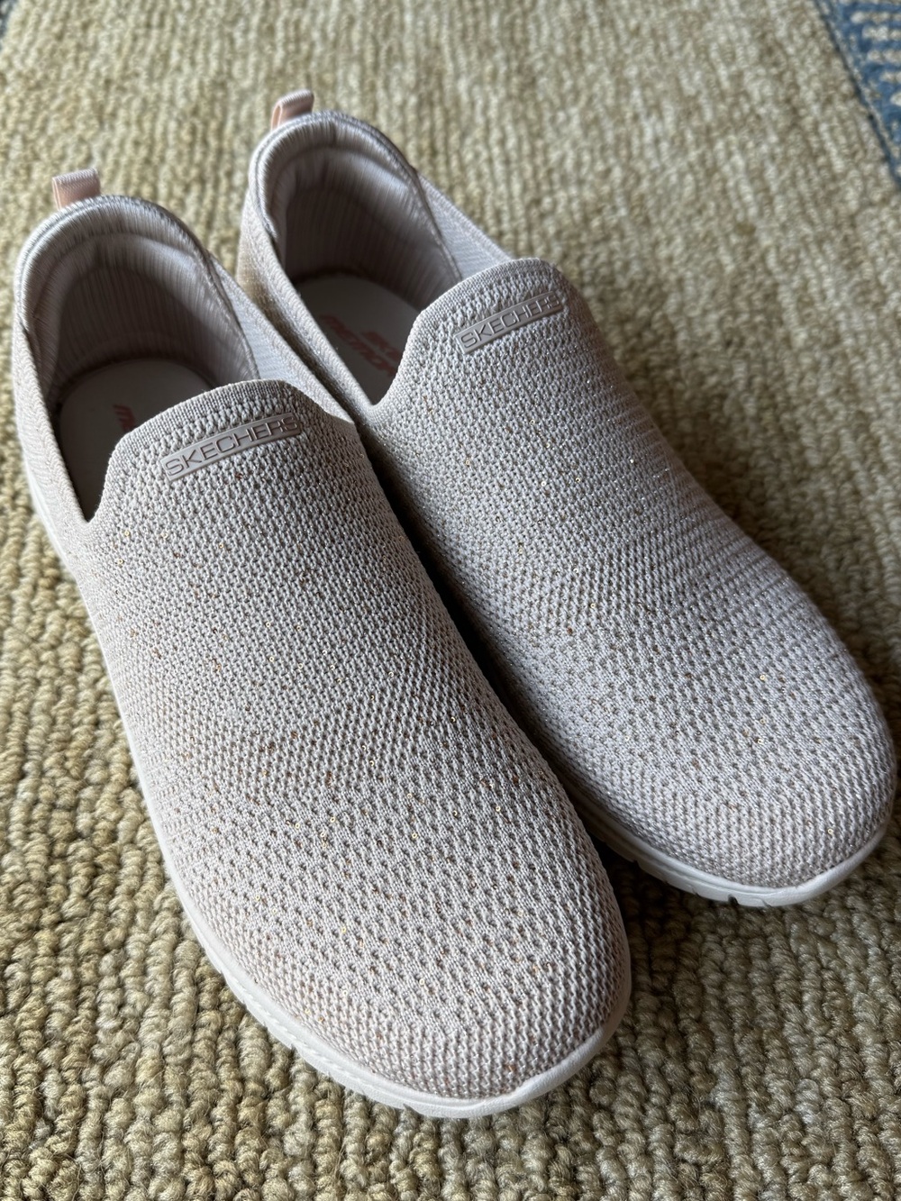 Skechers Sport Active Knit Slip-on Sneakers with Subtle Sparkle